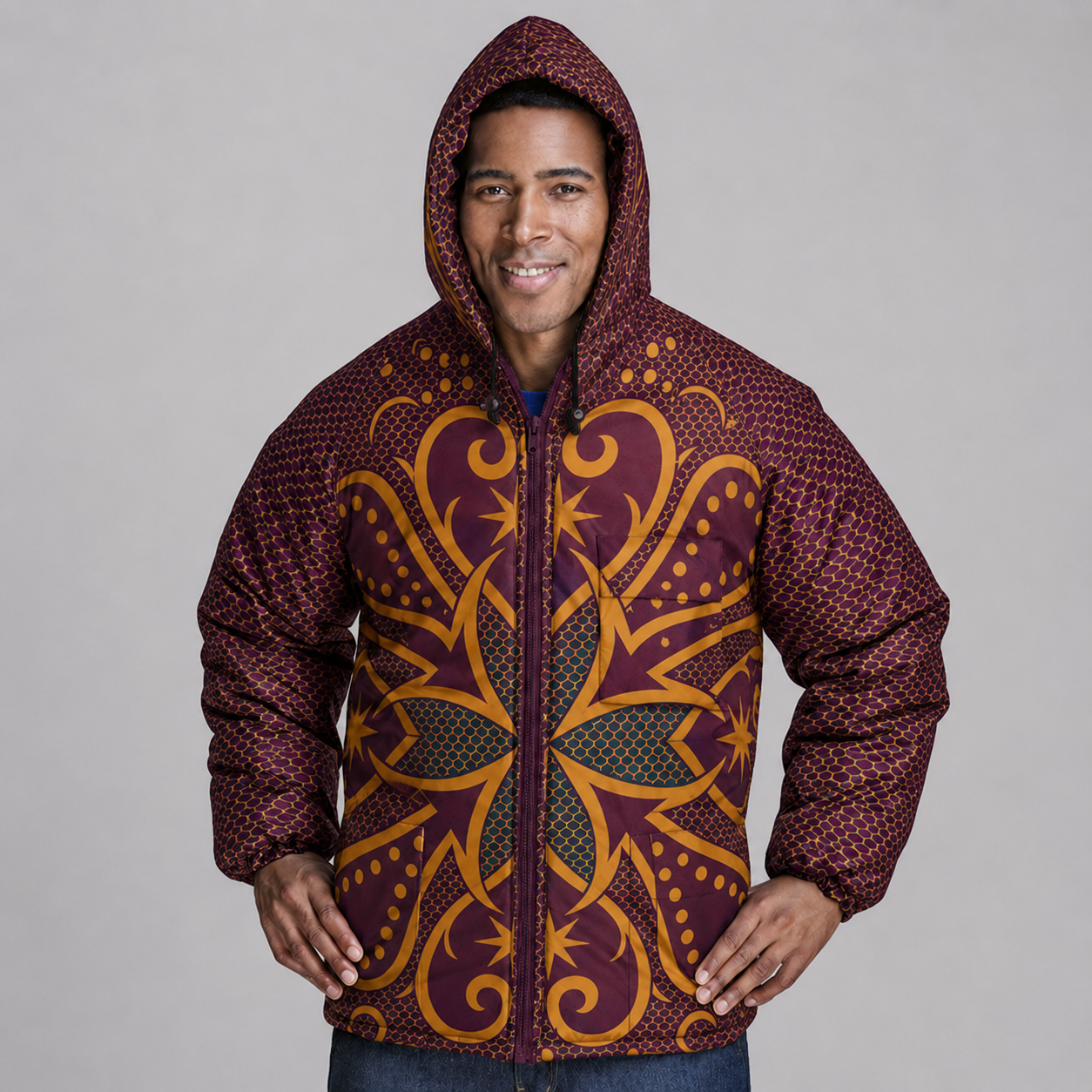 Seanamarena Inspired Basotho Blanket Puffer Jacket