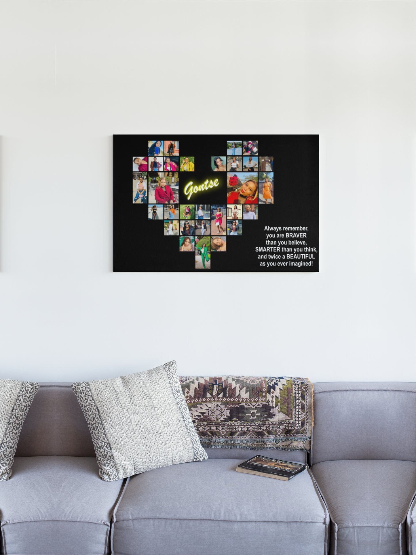Heart Shape Photo Collage Canvas Print