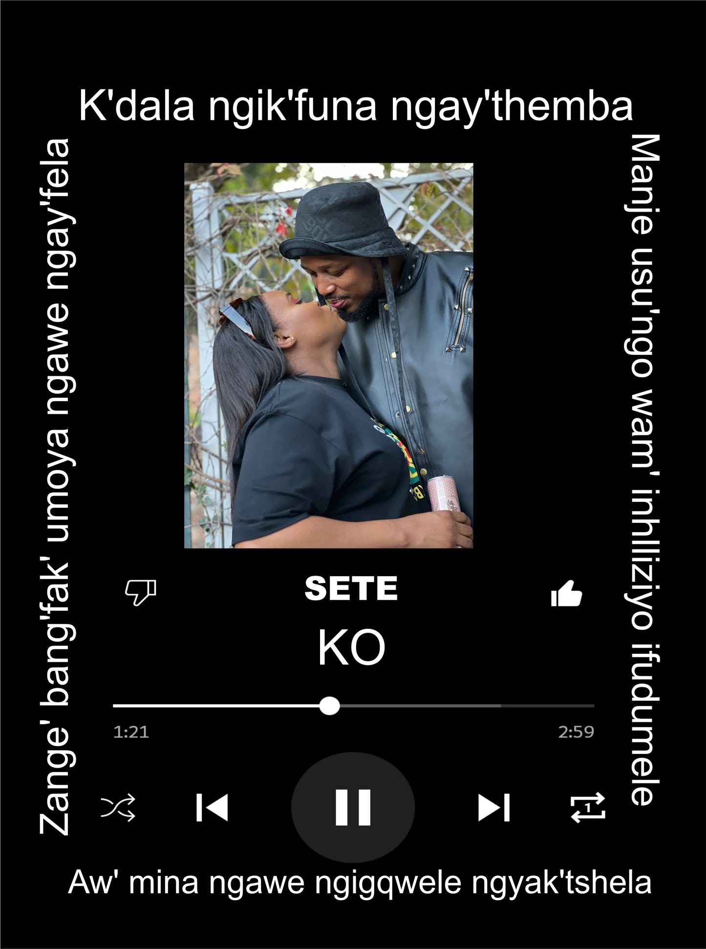 Spotify Song Lyrics Canvas For Couples - Ready To Hang