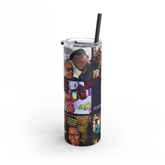 Personalised Stainless Steel Skinny Tumbler & Straw