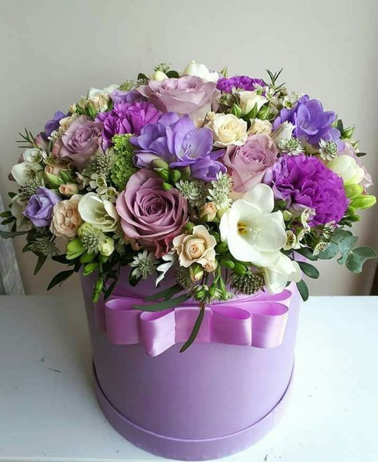 Personalised Hat Box Mixed Bouquet