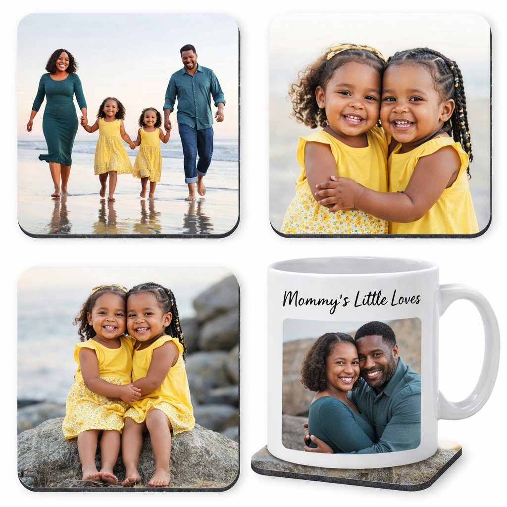 Personalised Photo Coaster & Mug Set