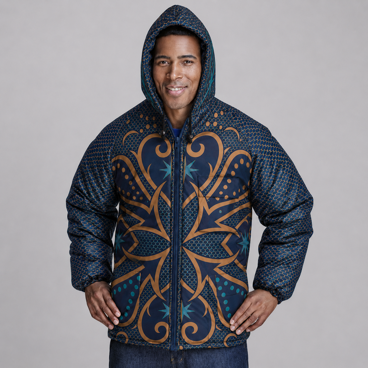 Seanamarena Inspired Basotho Blanket Puffer Jacket