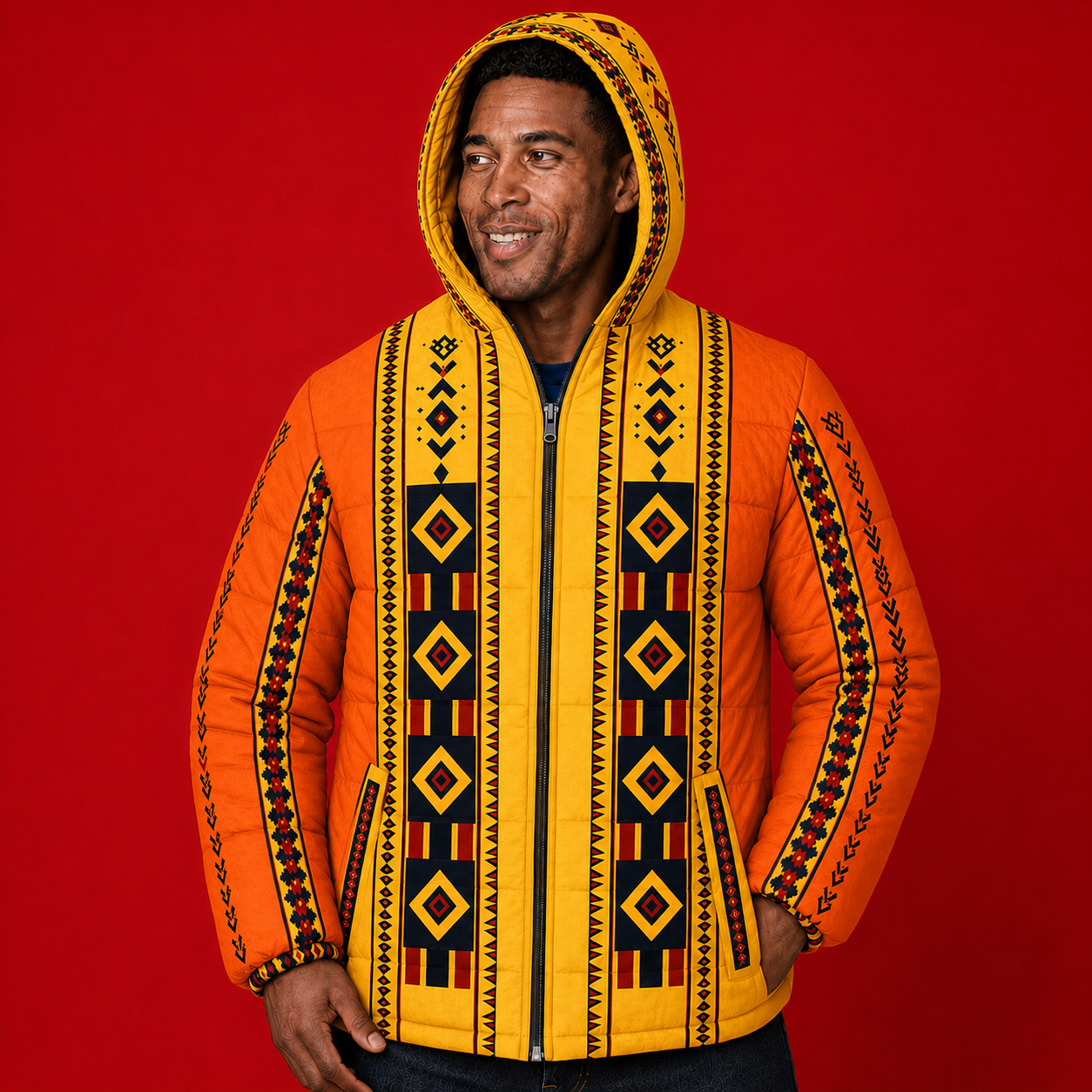 Premium Amaxhosa Inspired Hooded Winter Jacket