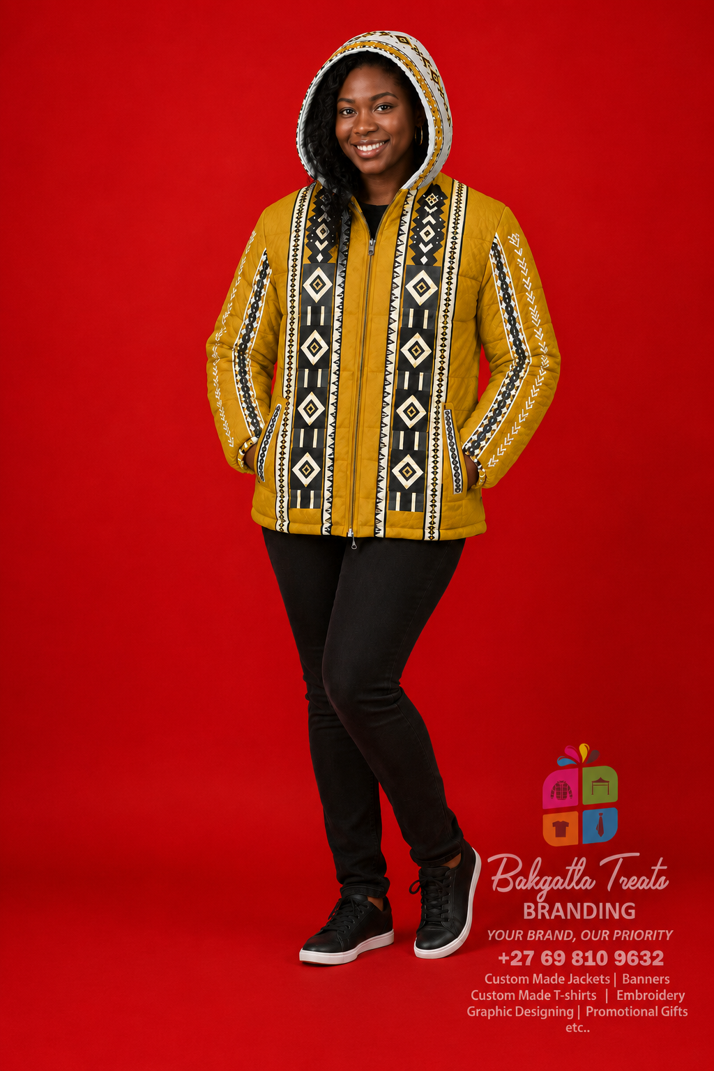 Premium Amaxhosa Inspired Hooded Winter Jacket