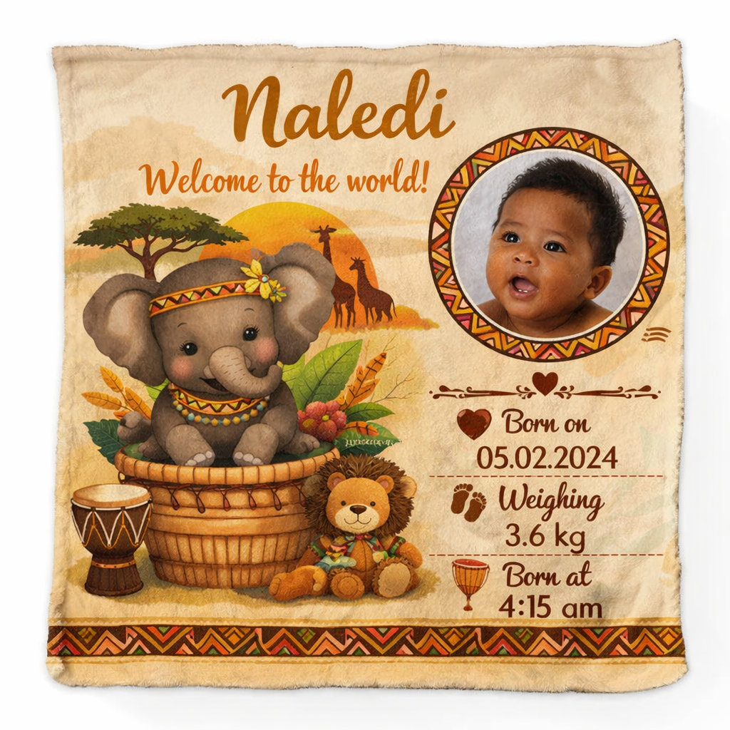Personalised Baby Birth Fleeece Blanket