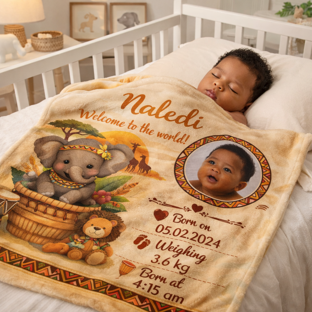 Personalised Baby Birth Fleeece Blanket