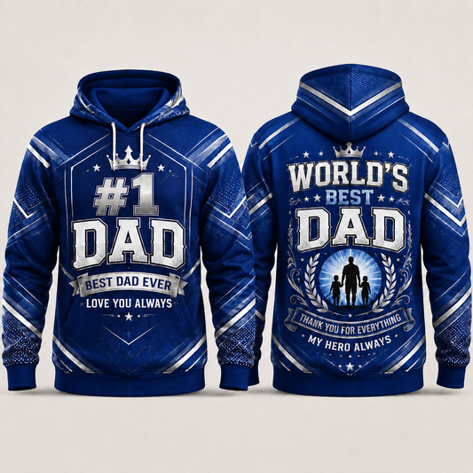 Best Dad Ever Full Sublimation Hoodie