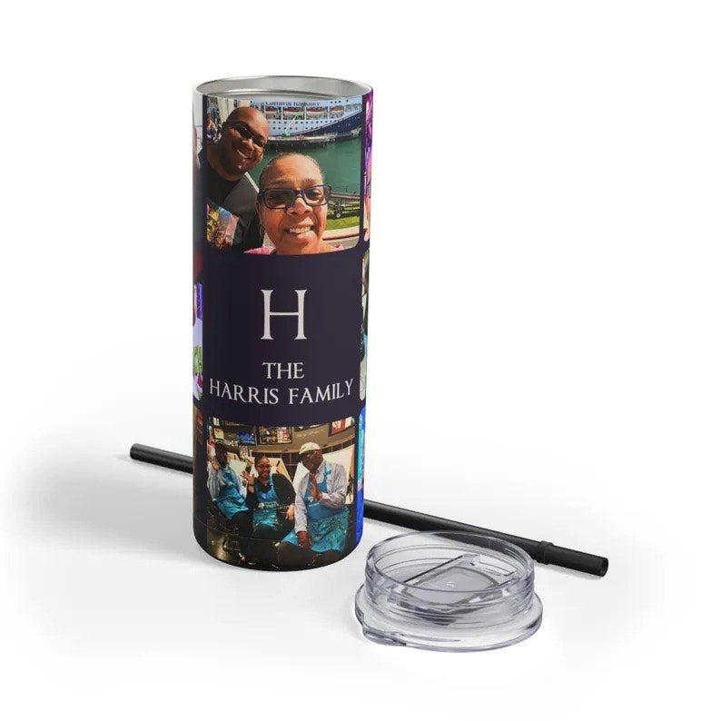 Personalised Stainless Steel Skinny Tumbler & Straw