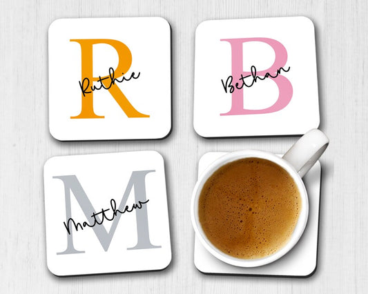 Personalized Initial Name Coaster